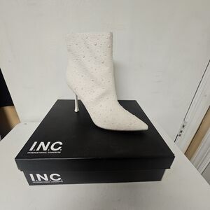 INC International Concepts Women's Cream Heeled Boots